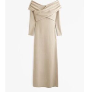 Abercrombie Women's Off-The-Shoulder Midi Sweater Dress